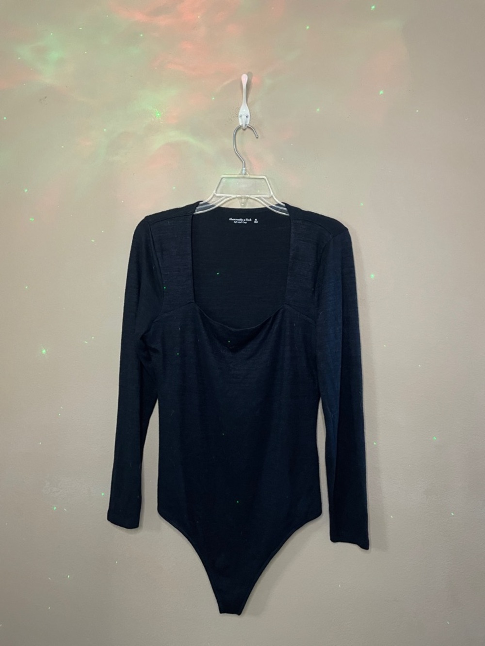 Abercrombie & Fitch Black Long-Sleeve Scoop Neck Bodysuit SZ XL